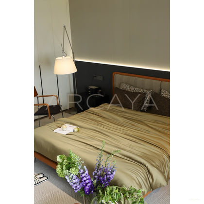Mid Century Fabric Bed - scene