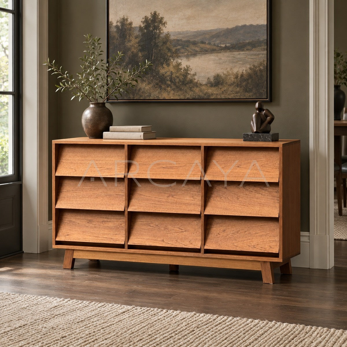 Burmese Teak Nine Drawer Chest - main