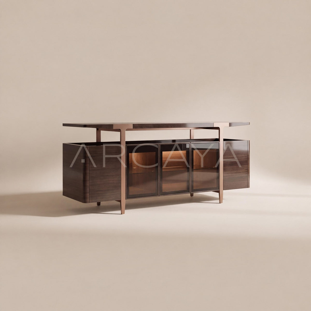 Italian T Shape Metal Frame Sideboard - main
