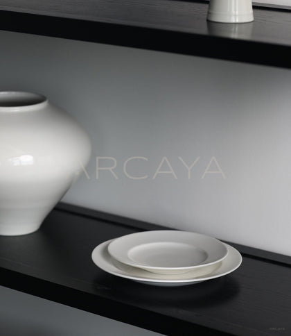 Sunxun Collab White Porcelain Pasta Plate - scene