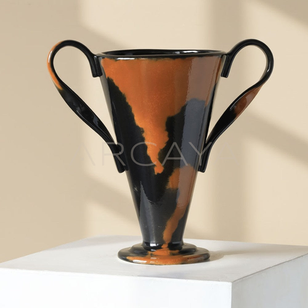 Mid Century Wide Mouth Ceramic Vase - main