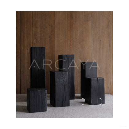 Reclaimed Wood Flower Stand — Side Table - scene
