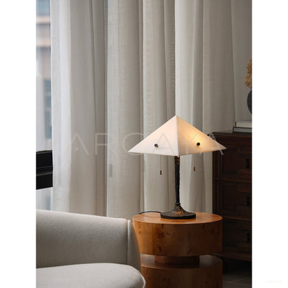 Old Money Faux Marble Table Lamp - scene