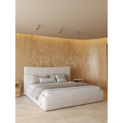 Plaid Cotton Linen Bed - scene