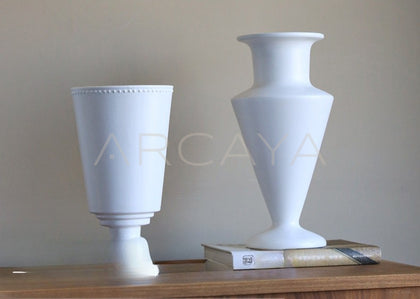 Mid Century White Ceramic Vase - scene