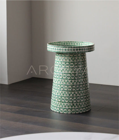 Nanyang Shell Inlay Mobile Side Table - scene