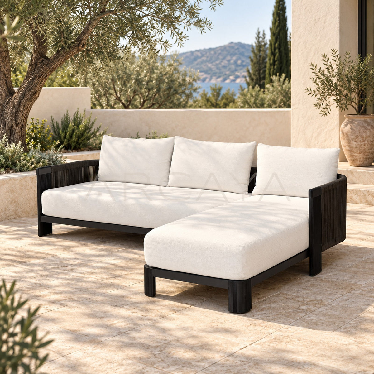 Striata Black White Outdoor Chair - main
