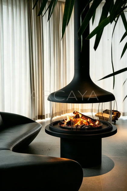 Suspended Fireplace Home - scene