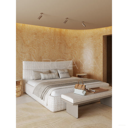 Plaid Cotton Linen Bed - scene