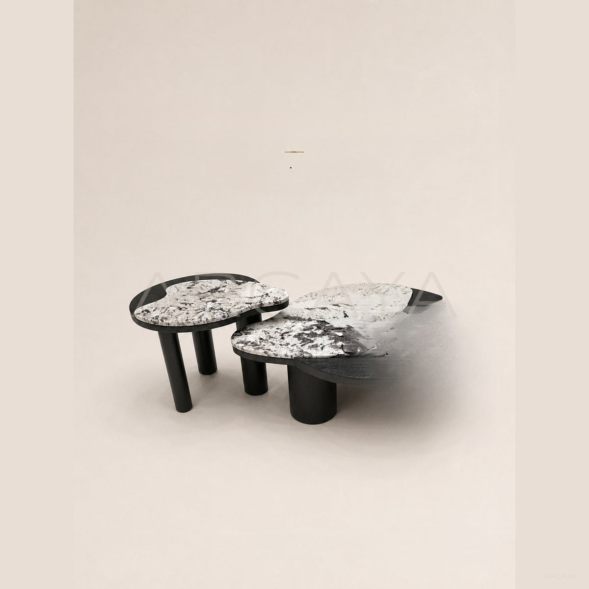 Daze Snow Mountain Blue Stone Nesting Coffee Table in detail