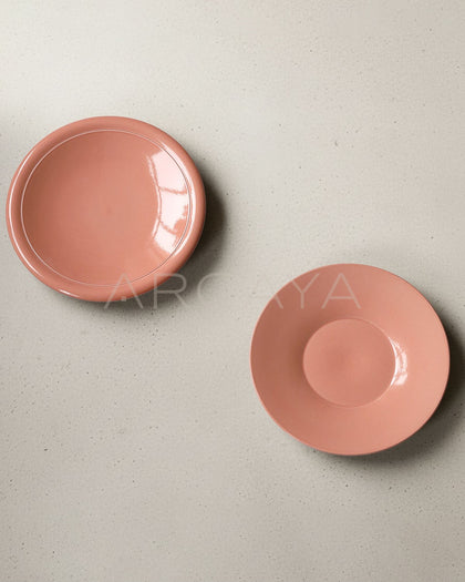 Handmade Underglaze Ceramic Shallow Plate - scene