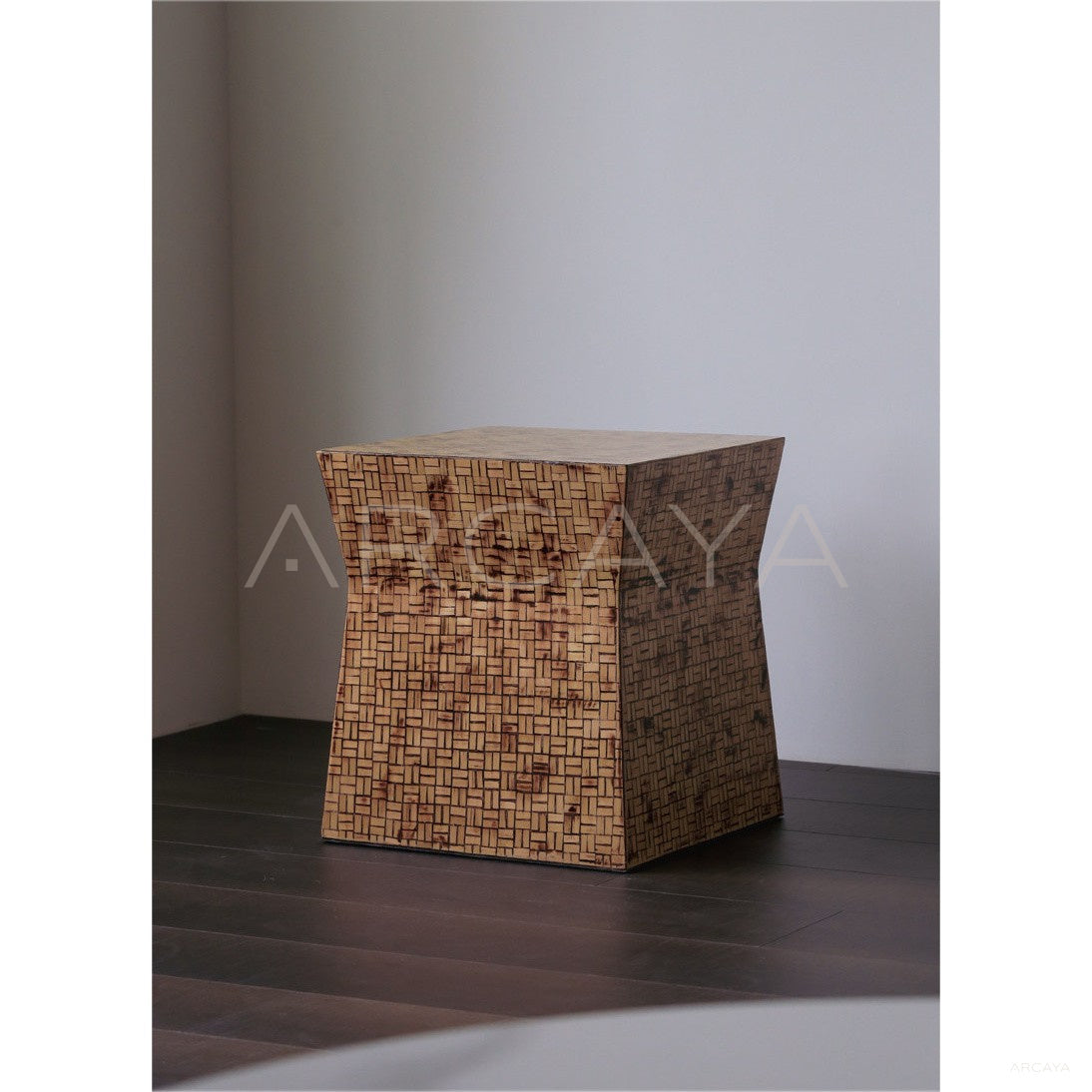 Bamboo Craft Mobile Side Table Stool in detail