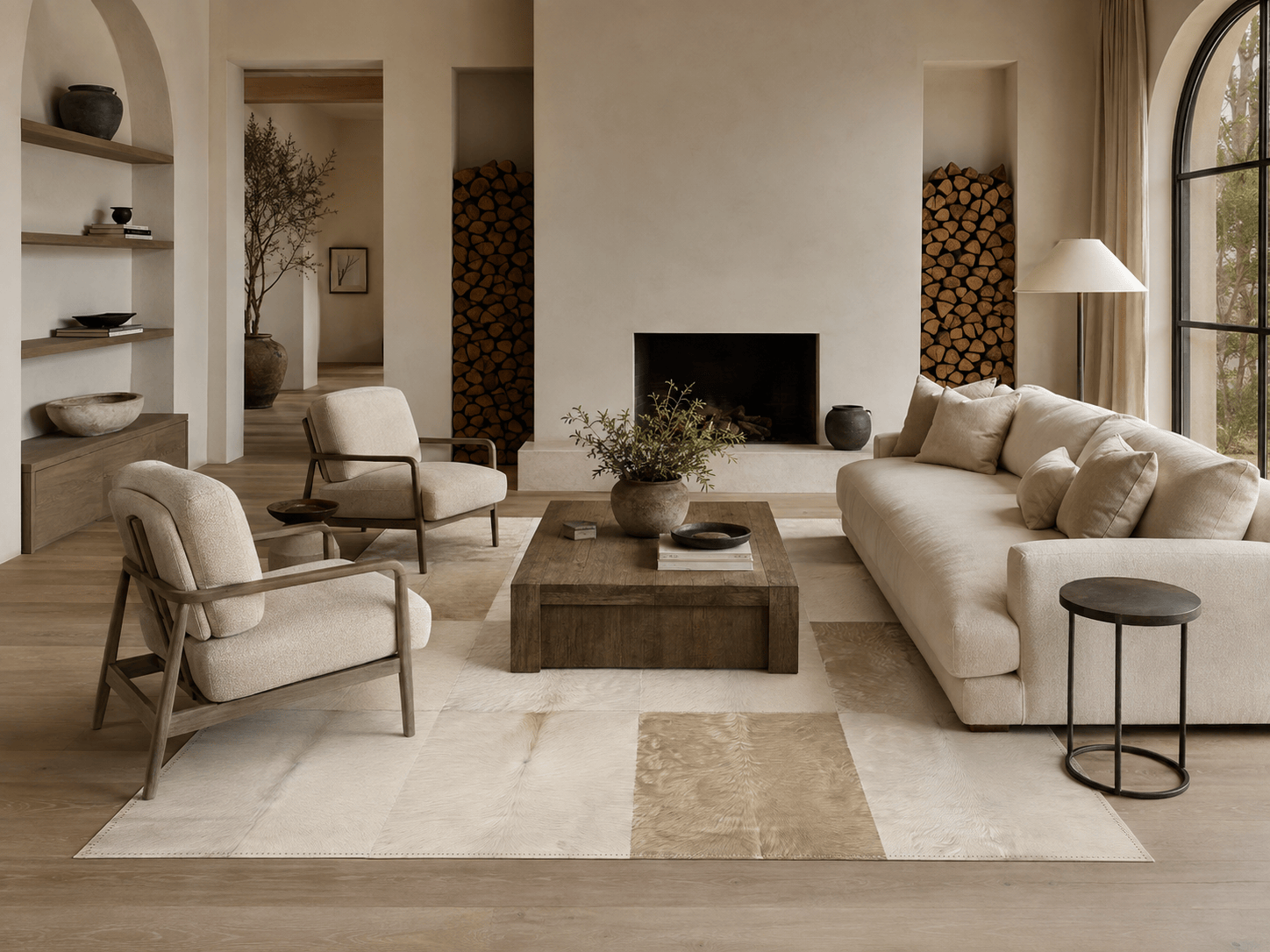 Hide & Sheepskin Rugs in a modern room