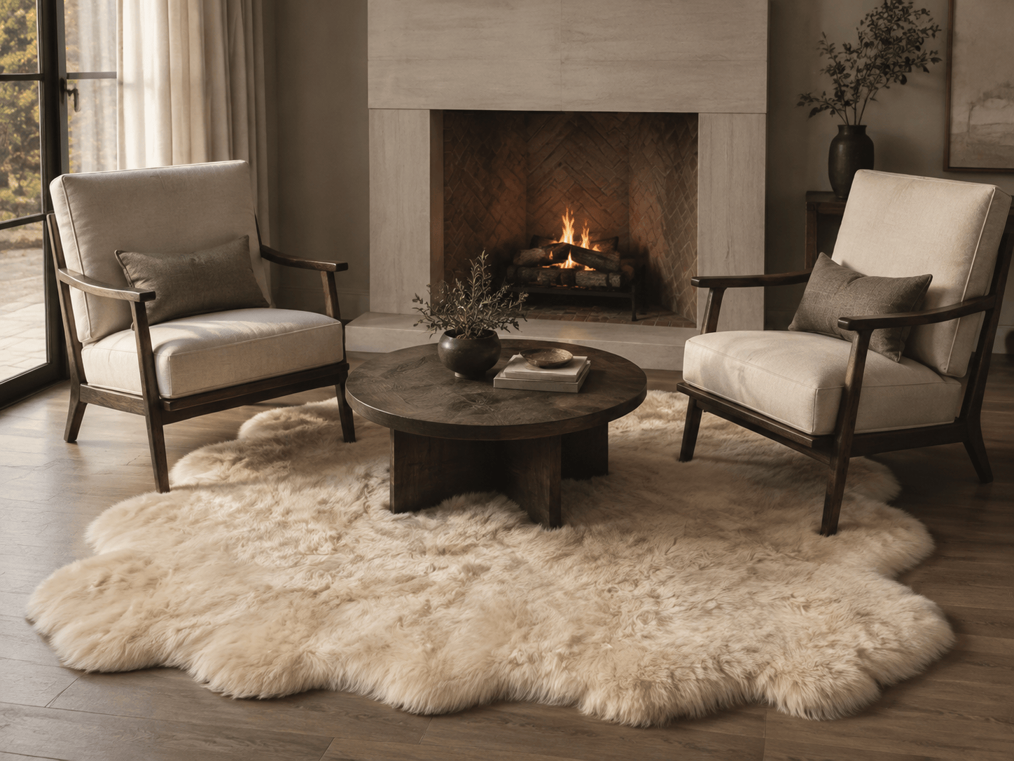 Hide & Sheepskin Rugs in a modern room