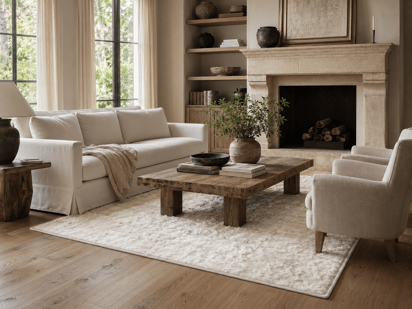 Hide & Sheepskin Rugs in a modern room