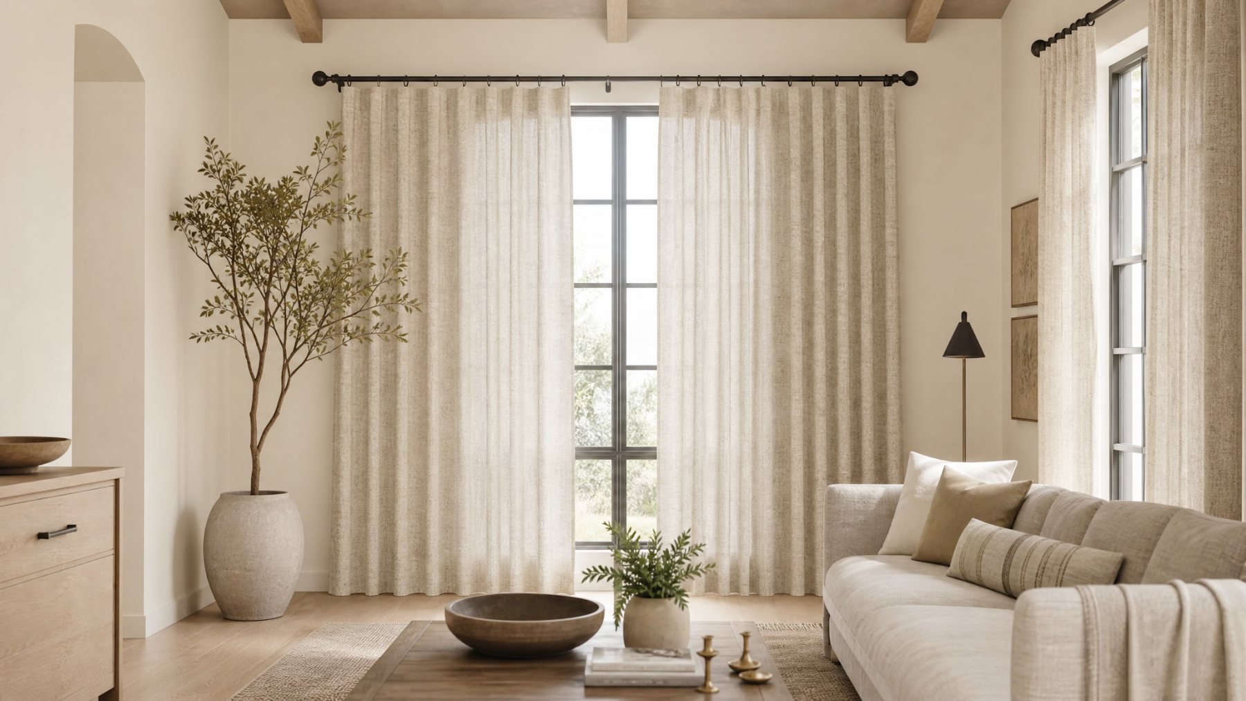 Indoor Curtains in a modern room