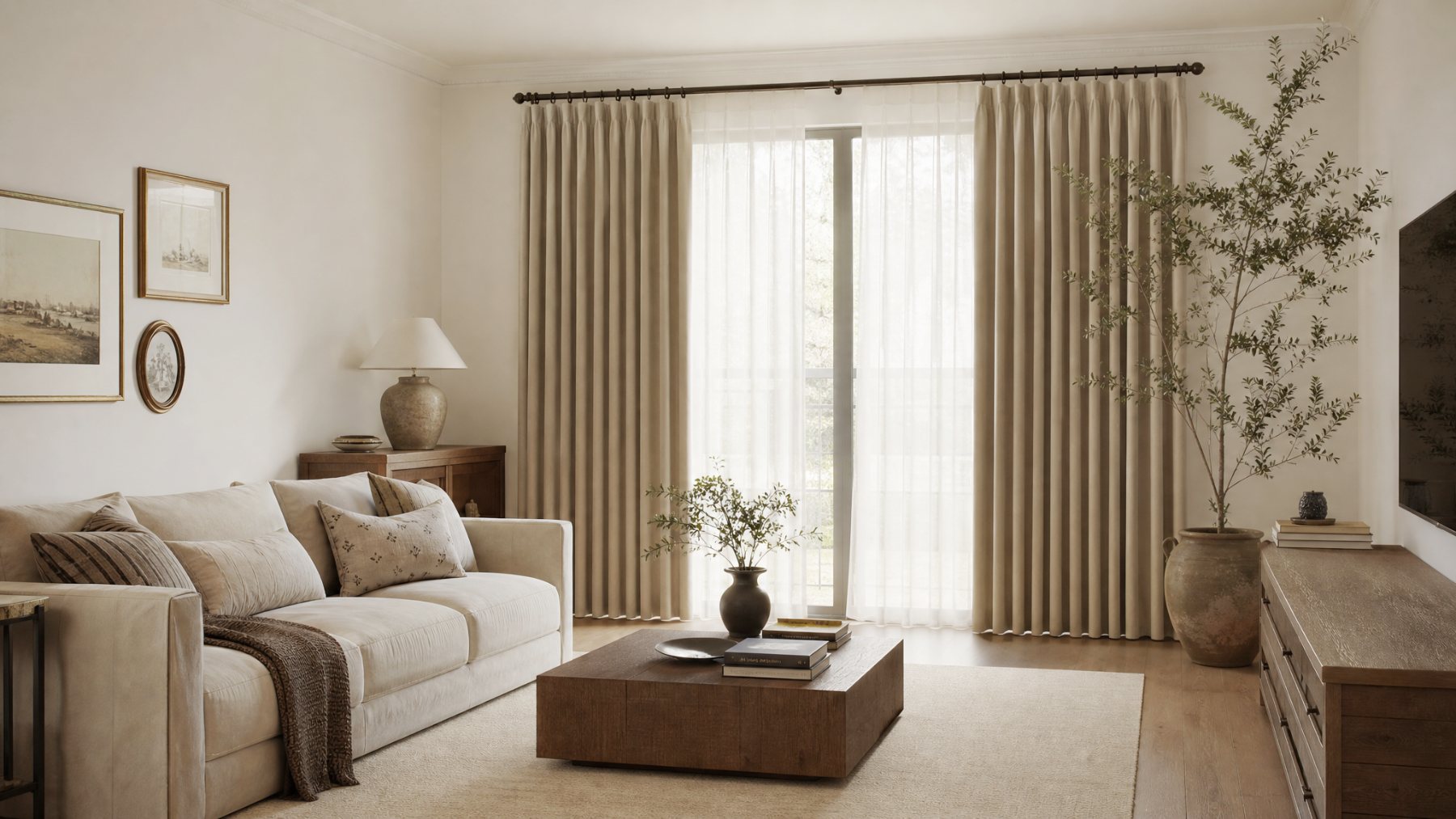 Indoor Curtains in a modern room