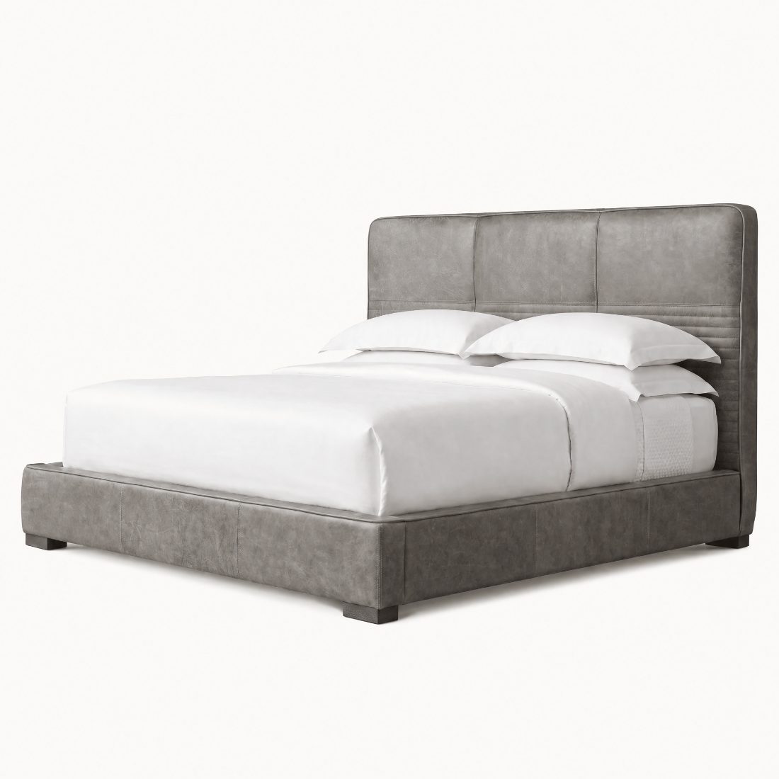Premium Tufted Leather Platform Bed