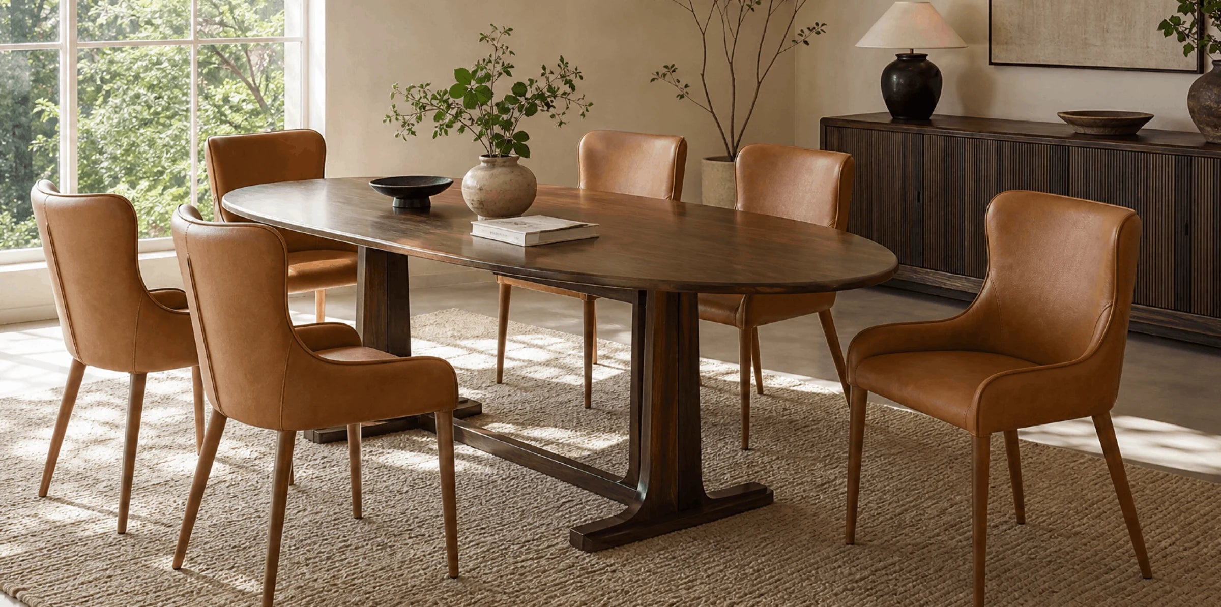 Leather Chairs in a styled room