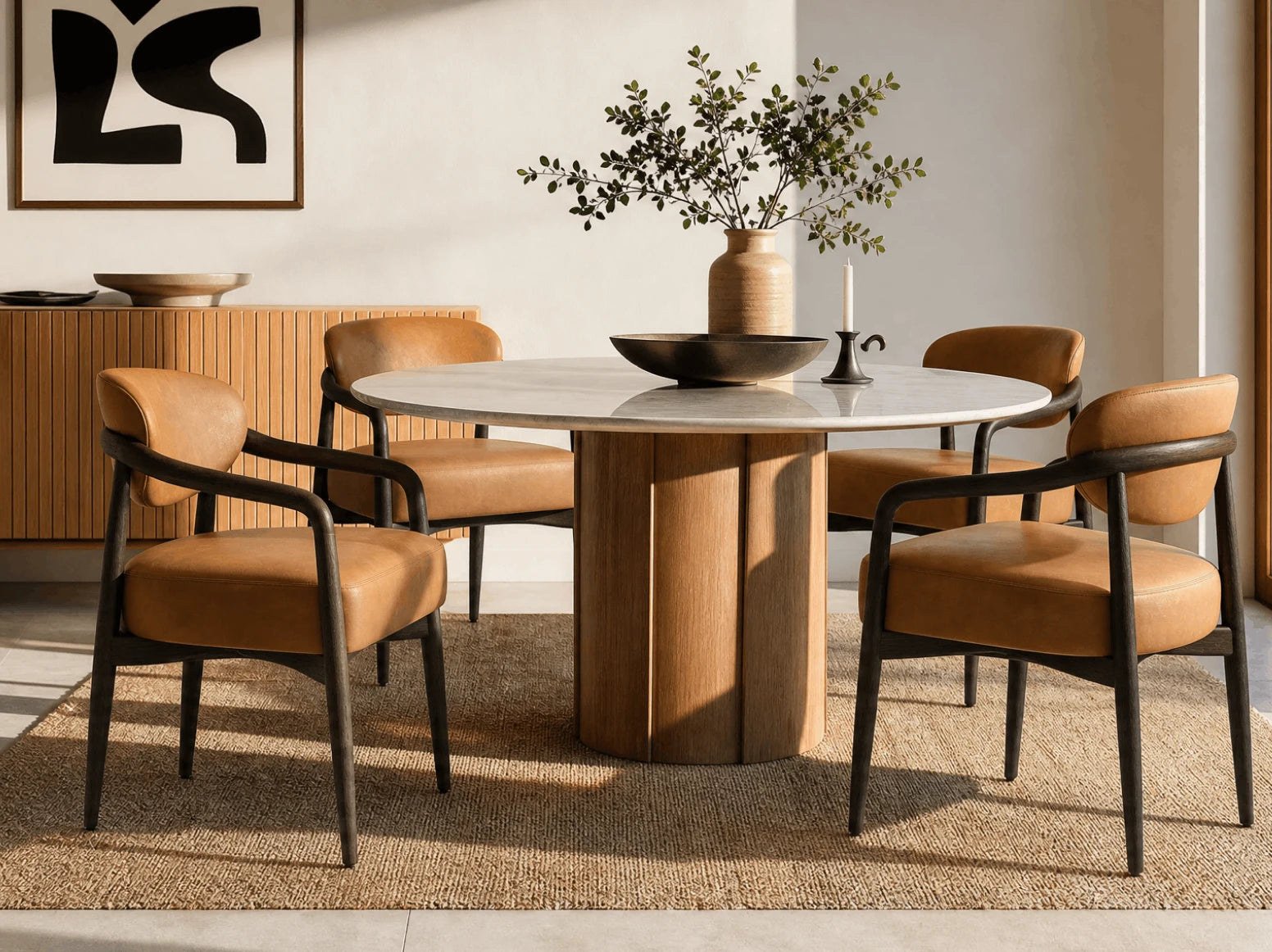 Leather Chairs in a styled room