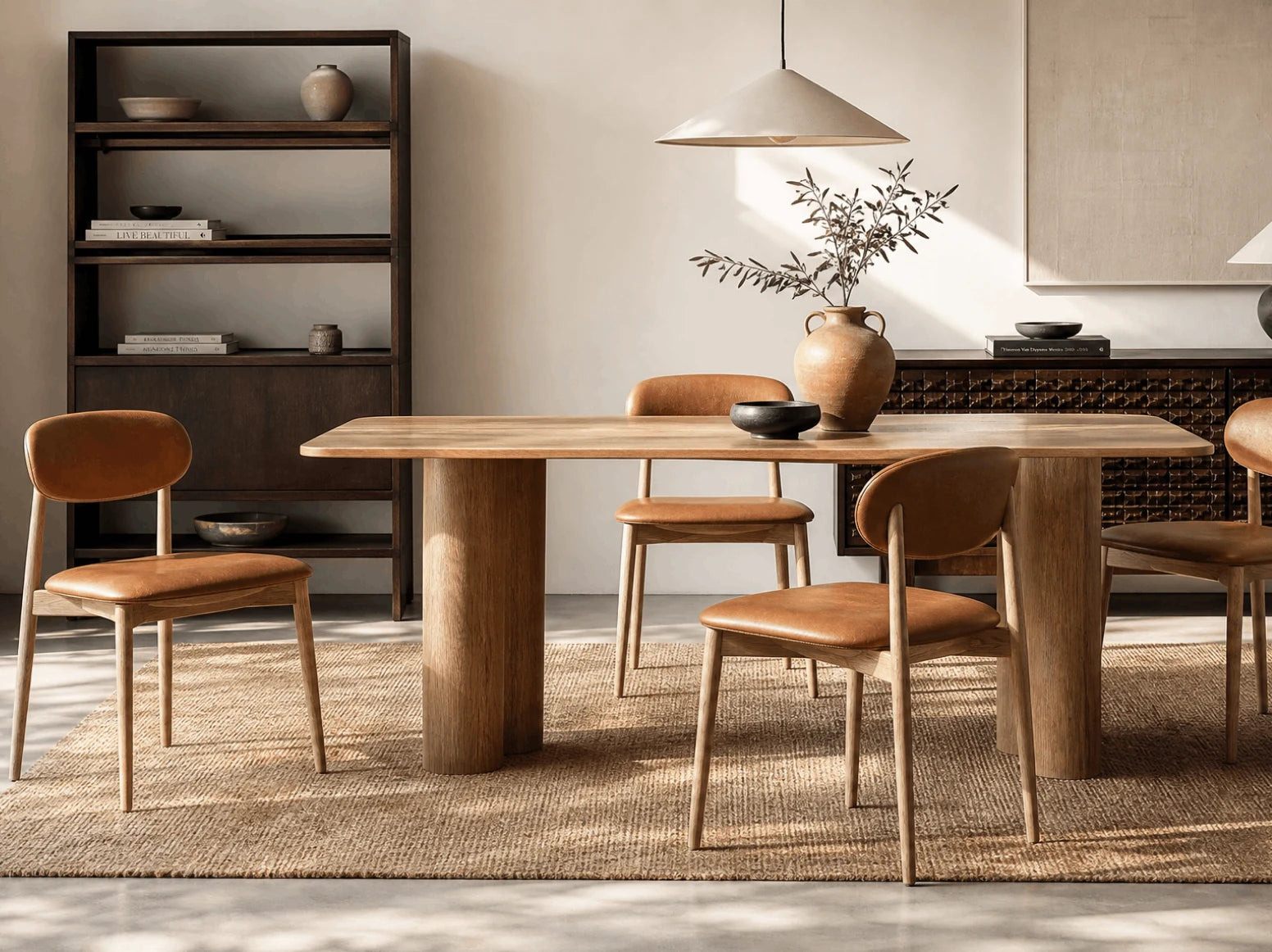 Leather Chairs in a styled room