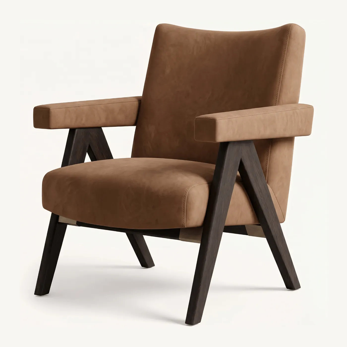 Nailhead Trim Vintage Leather Armchair