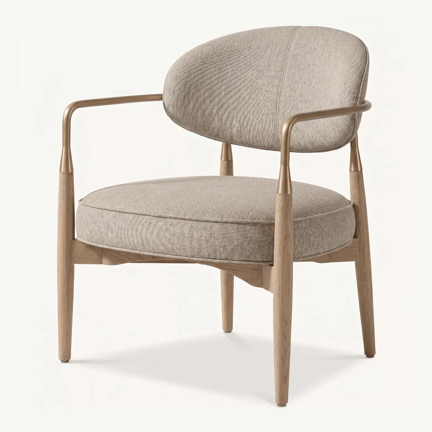 Rolled Arm Caramel Leather Club Chair
