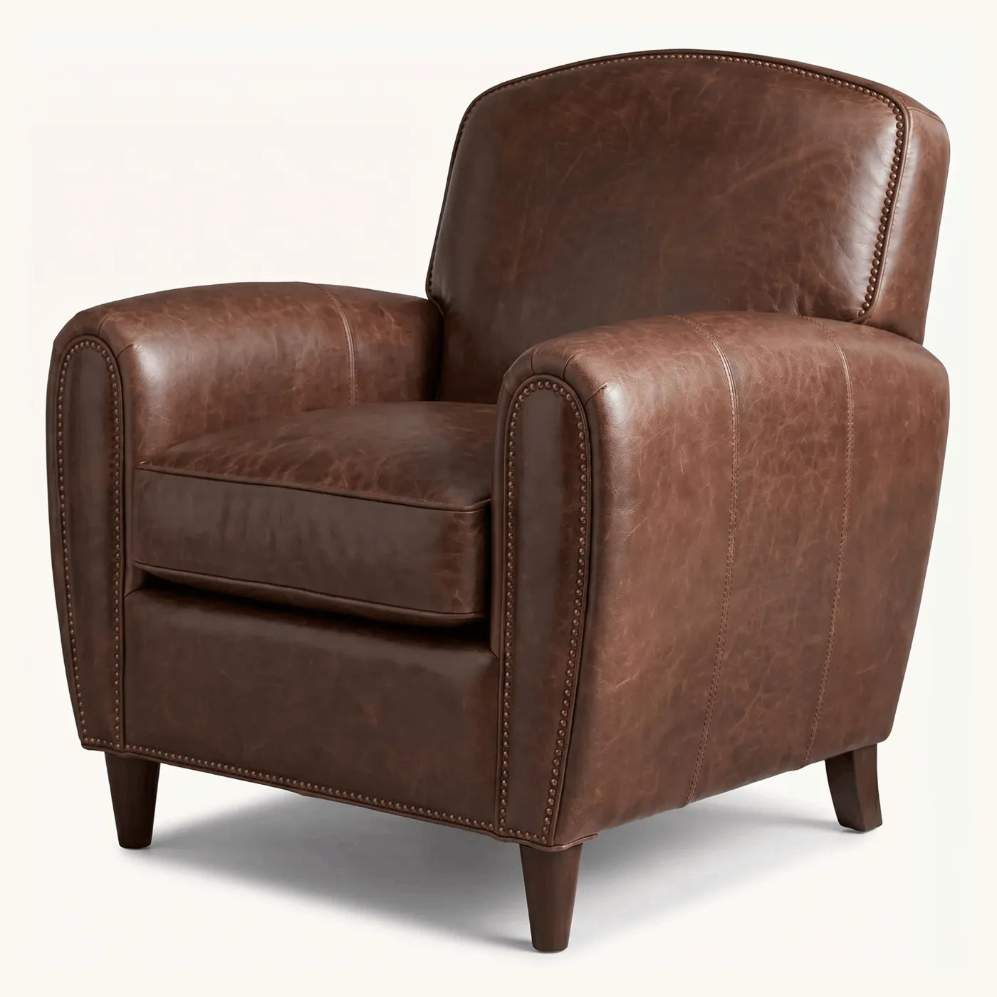Metal & Wood Frame Mid-Century Fabric Chair