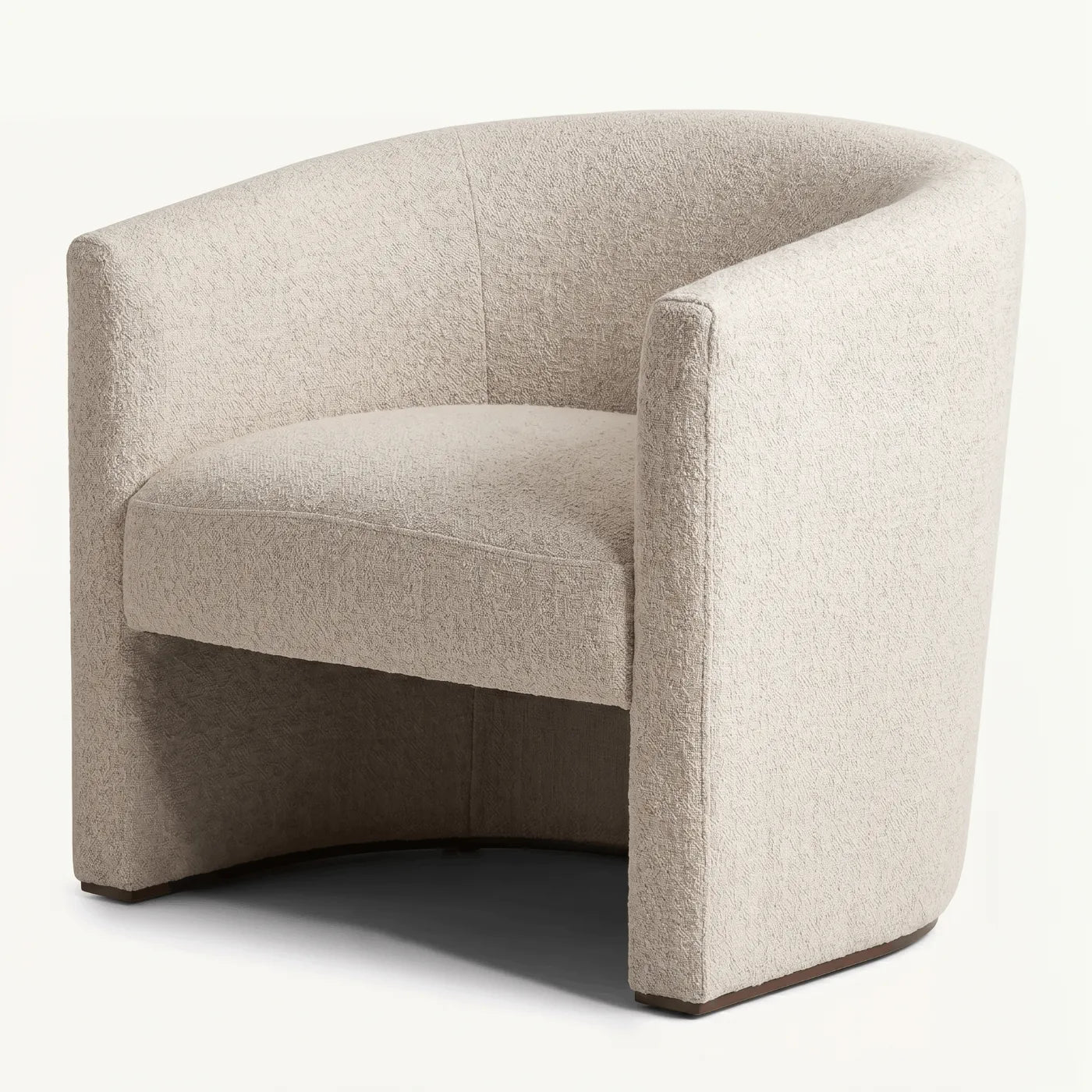 Mid-Century Oak Leg Fabric Slipper Chair