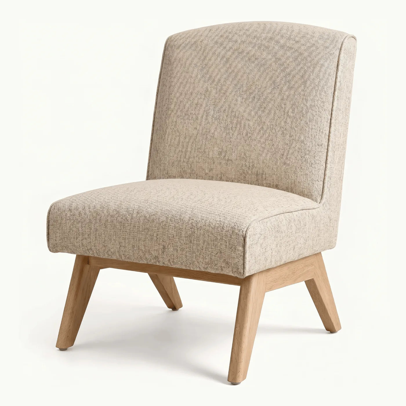 Modern Barrel-Style Boucle Armchair