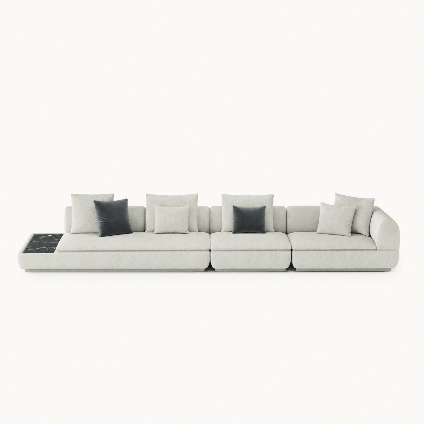Marble side tray modular fabric sofa