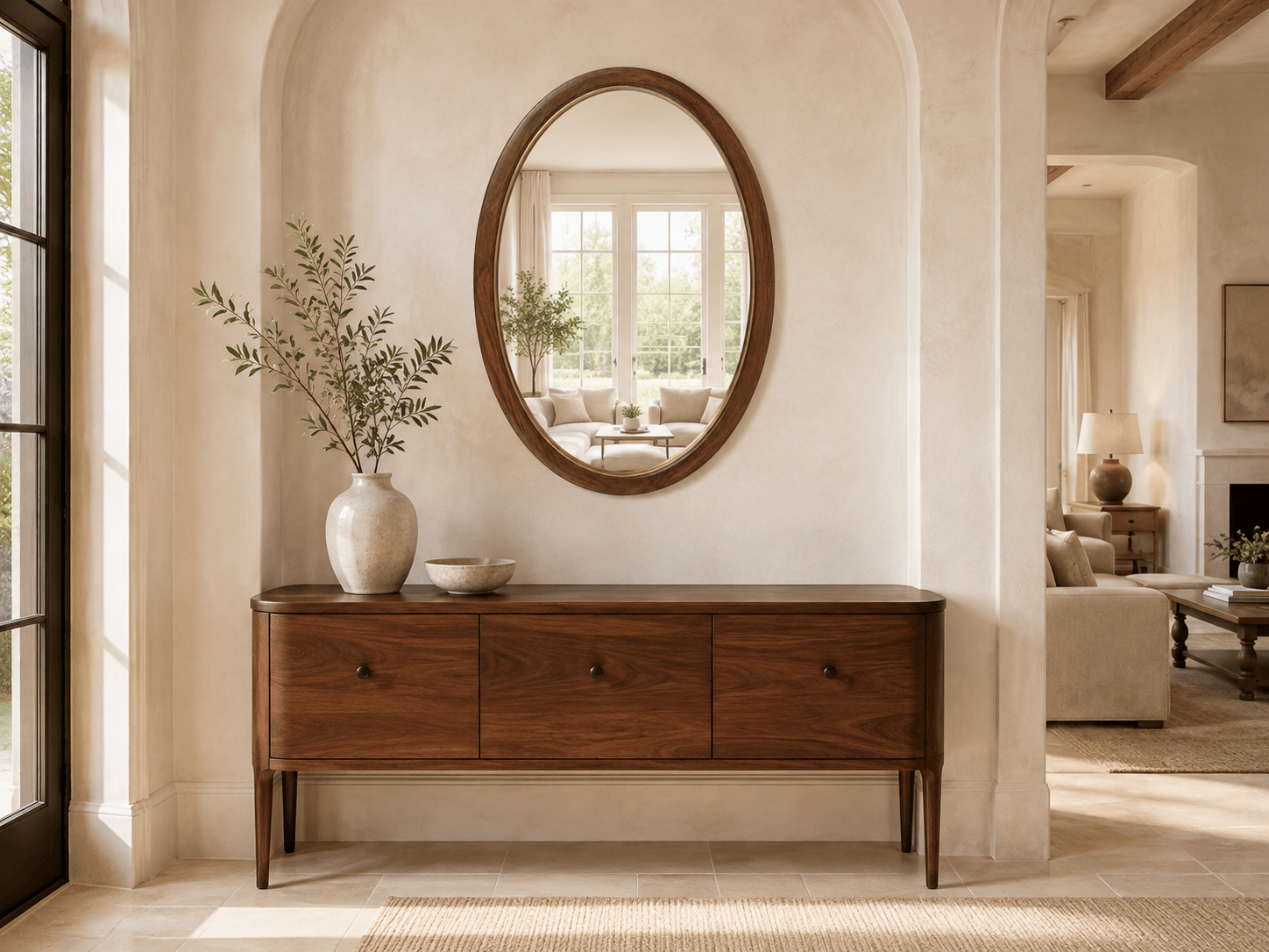 Mirrors in a modern room