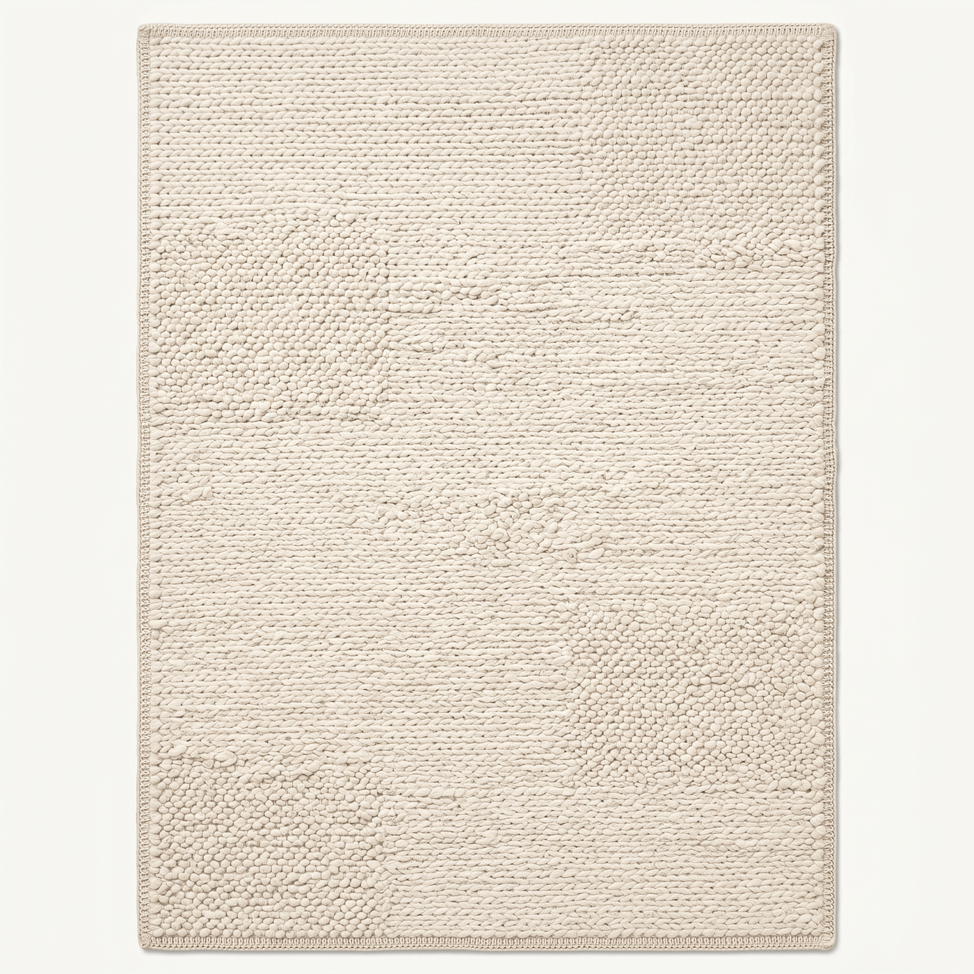 Textured Knit Neutral Tone Area Rug