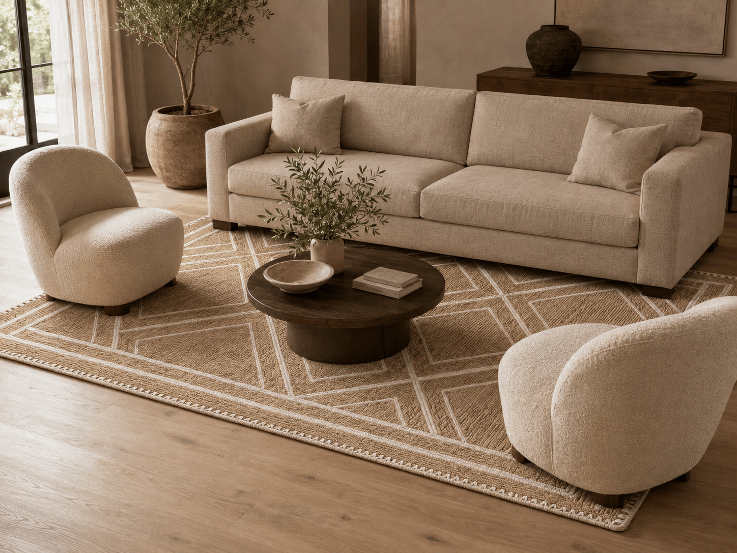Natural Fibre Rugs in a modern room