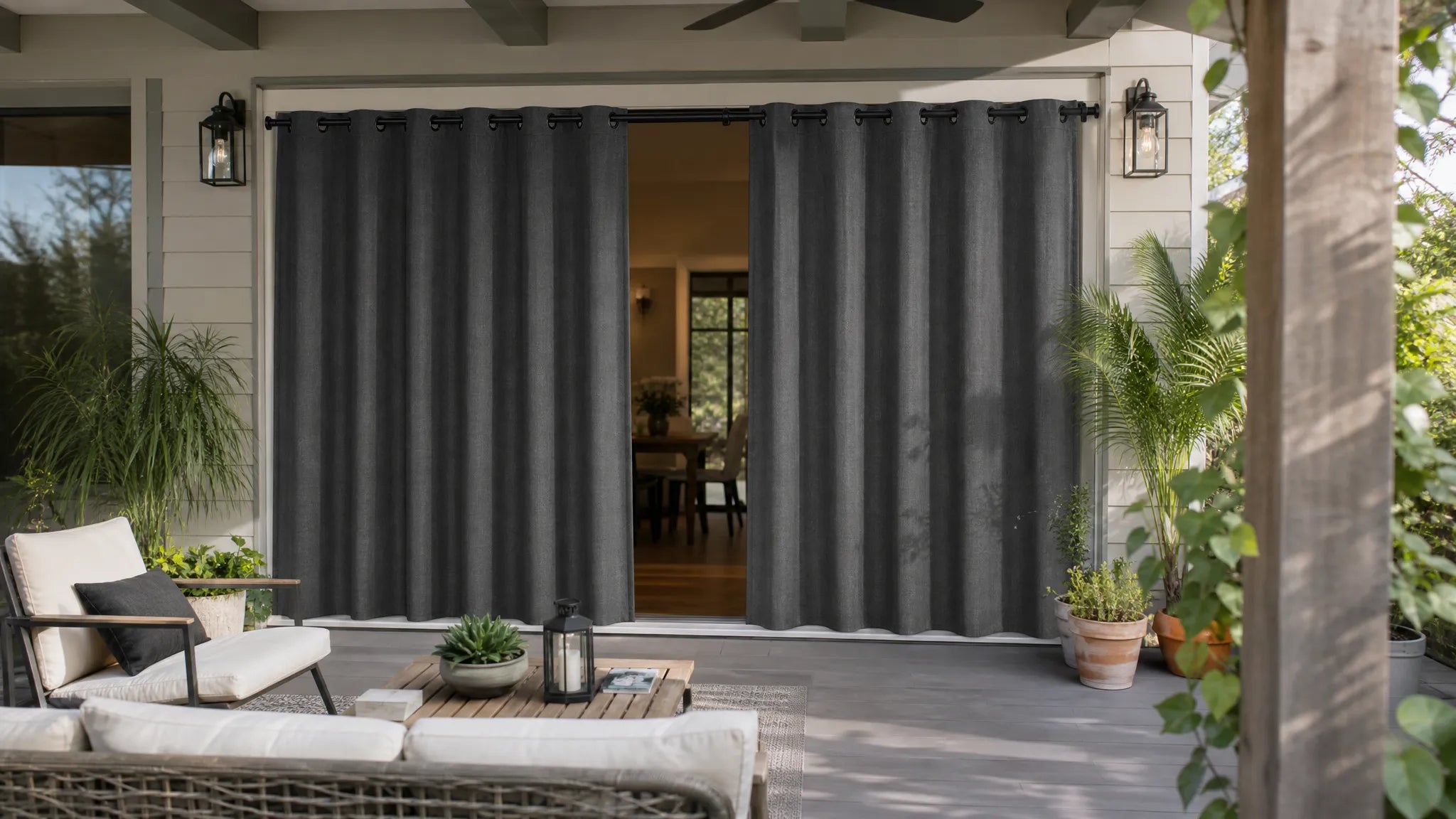 Outdoor Curtains in a modern room