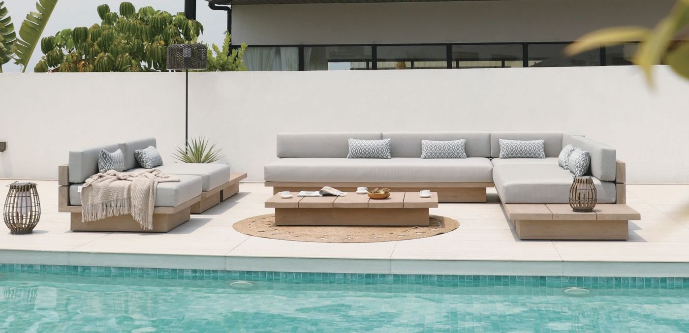 Poolside teak sectional