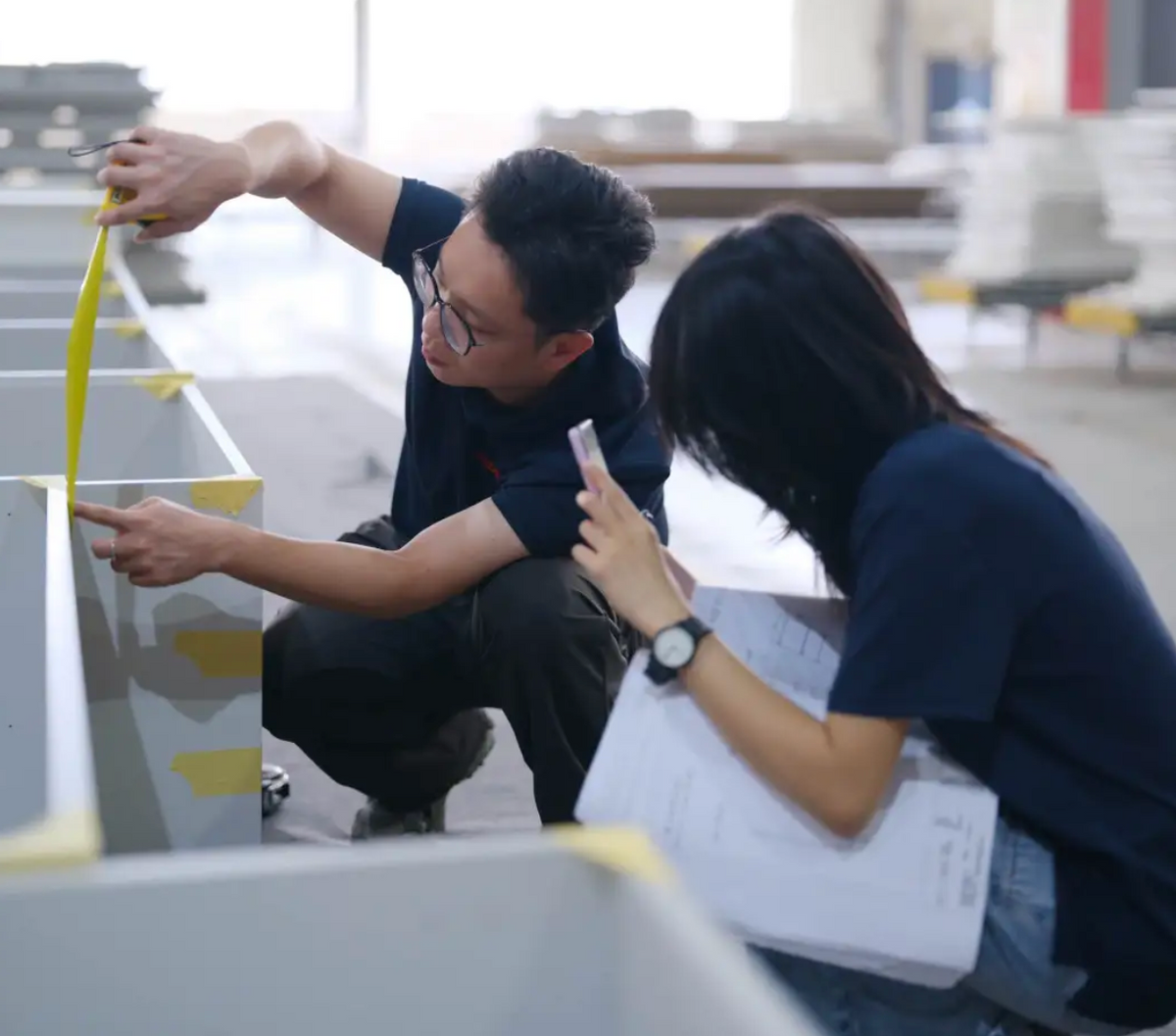 Measuring and recording dimensions before shipment