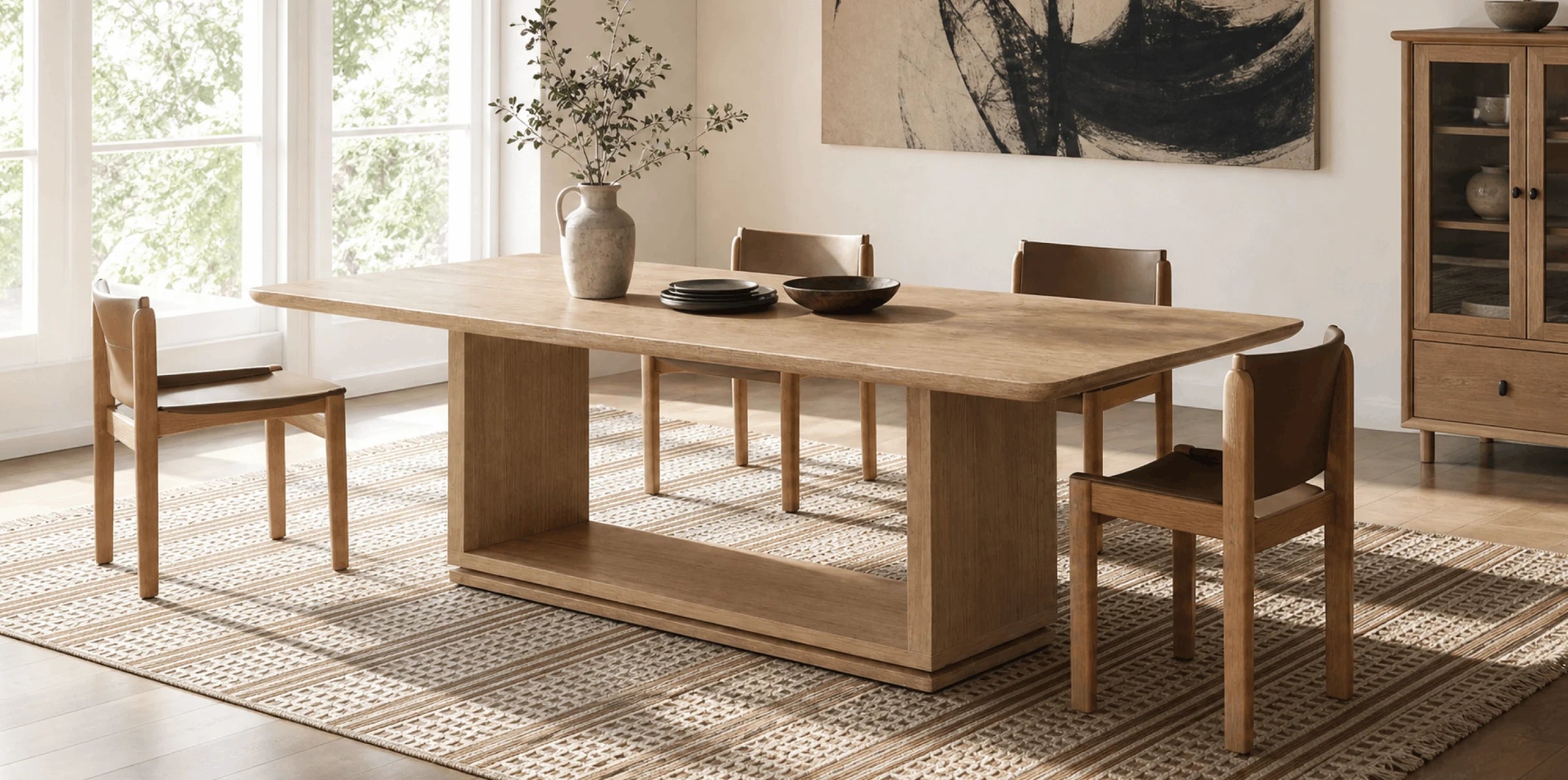 Rectangular Dining Tables in a styled room