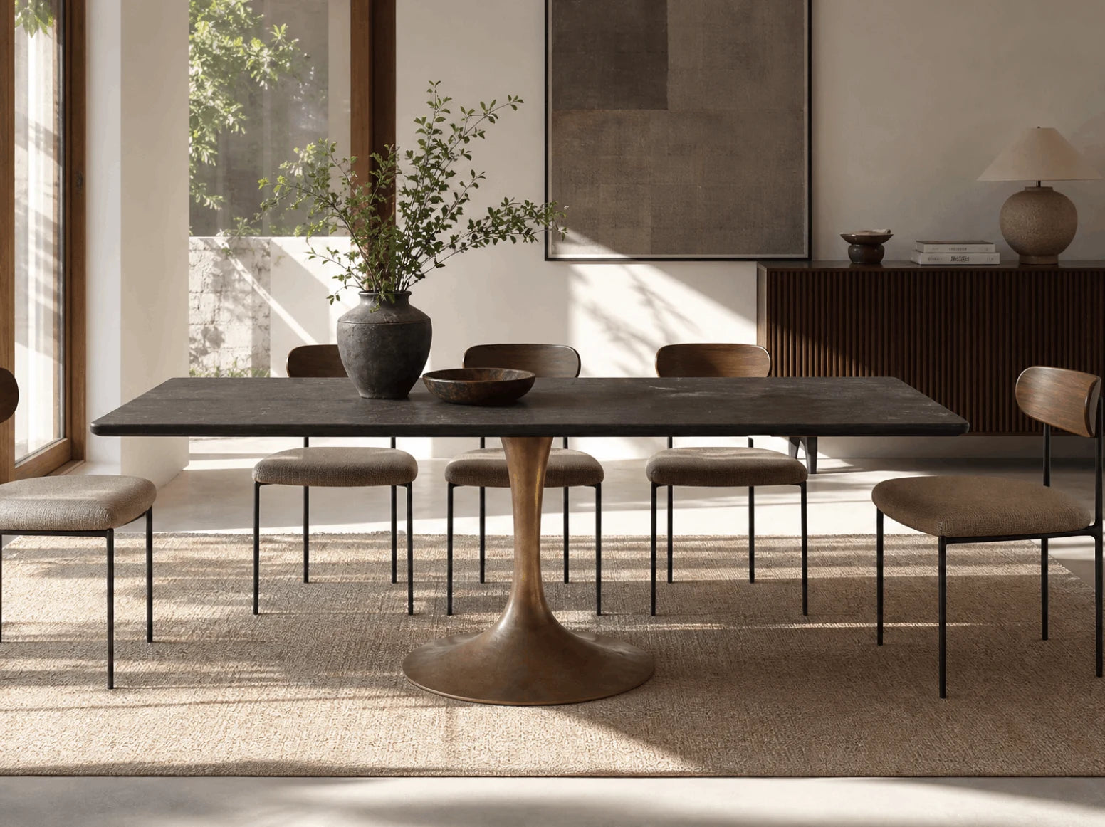 Rectangular Dining Tables in a styled room