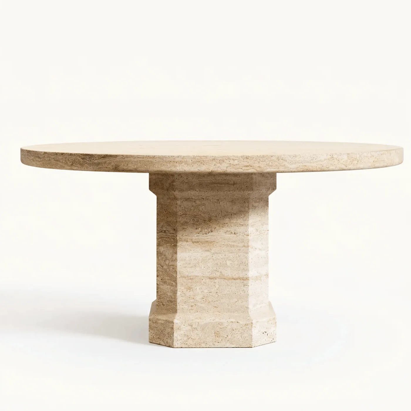 Paloma Round Travertine Table