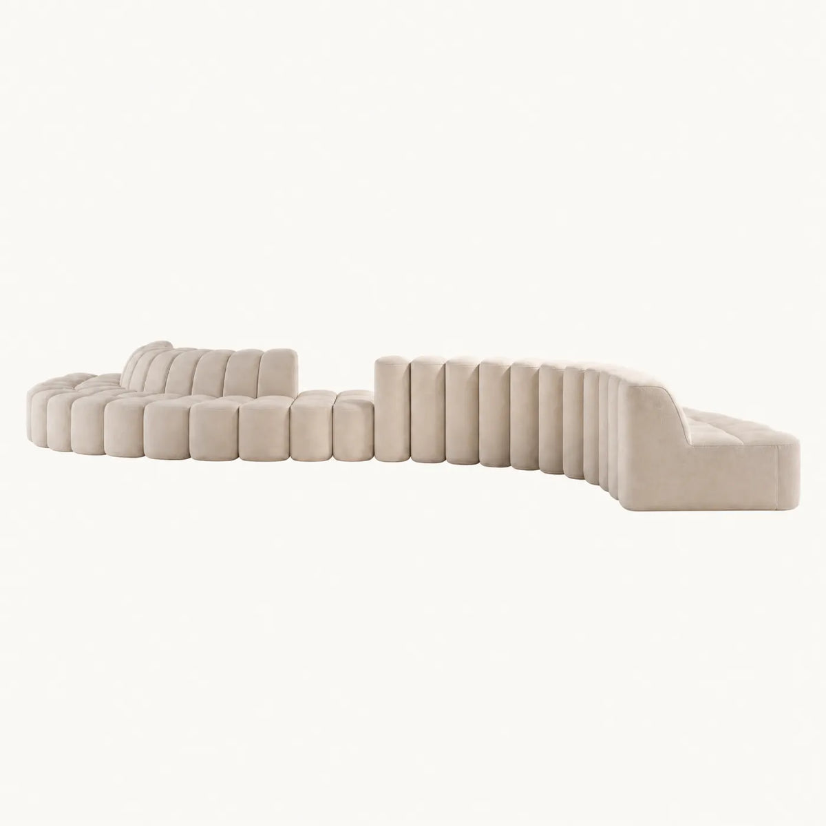 Sculptural curved modular sectional sofa