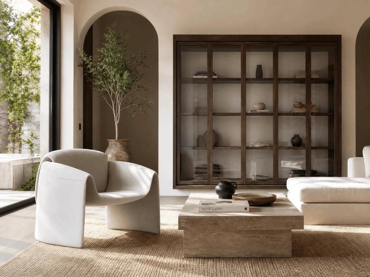Sculptural lounge chair interior