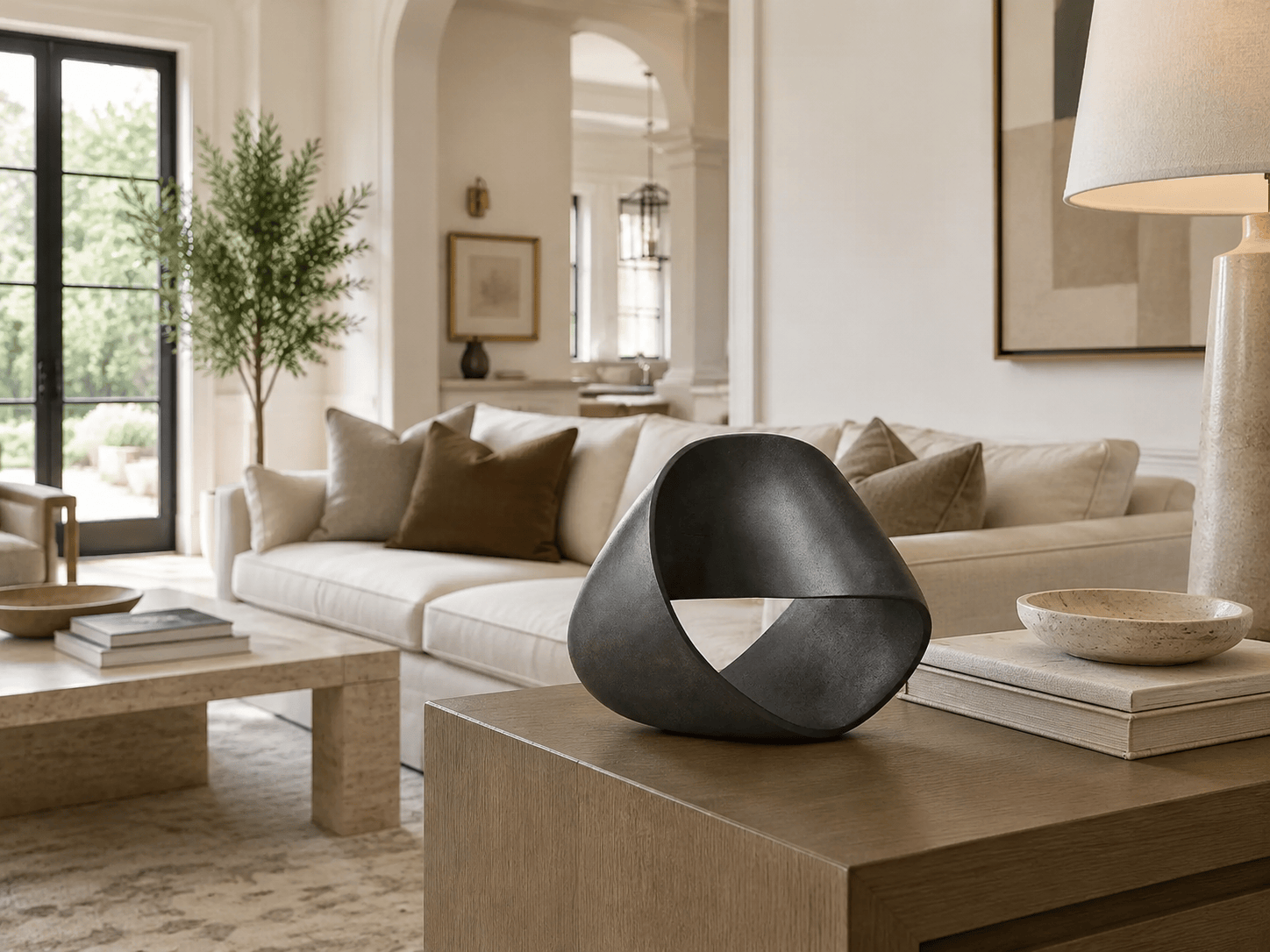 Sculptures in a modern room