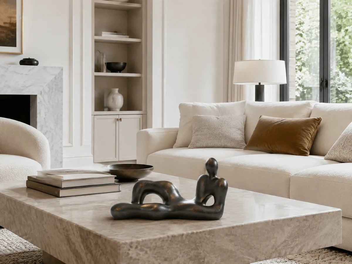 Sculptures in a modern room