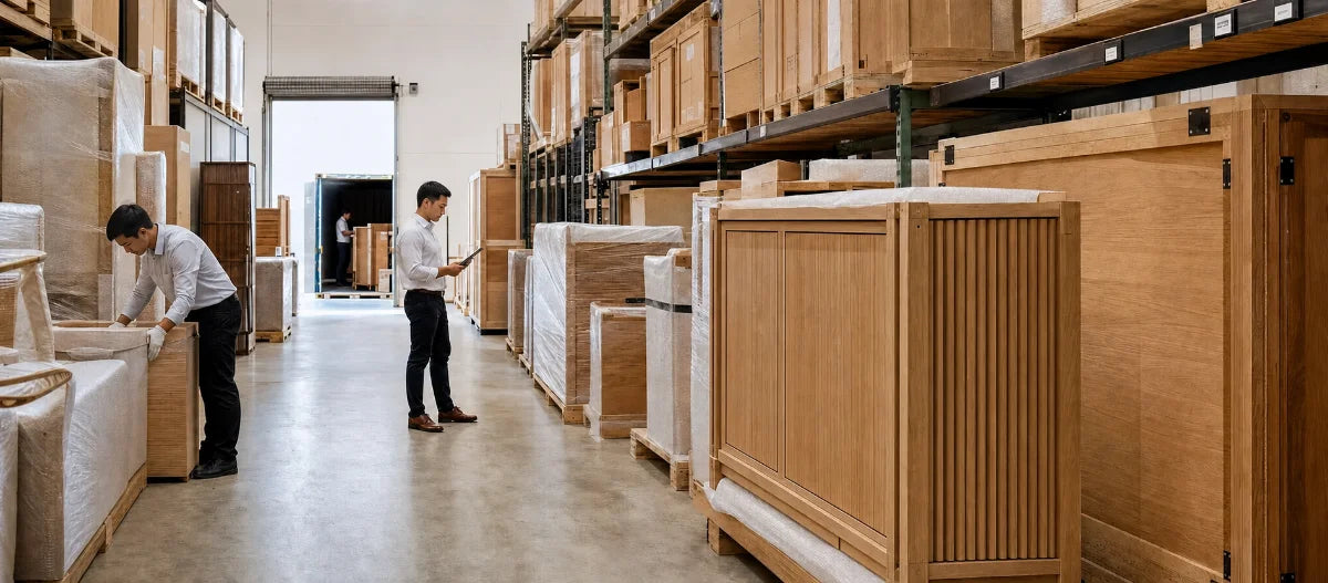 Arcaya warehouse packing and international furniture delivery