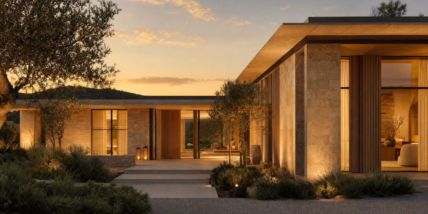 Modern villa ready for white-glove furniture delivery