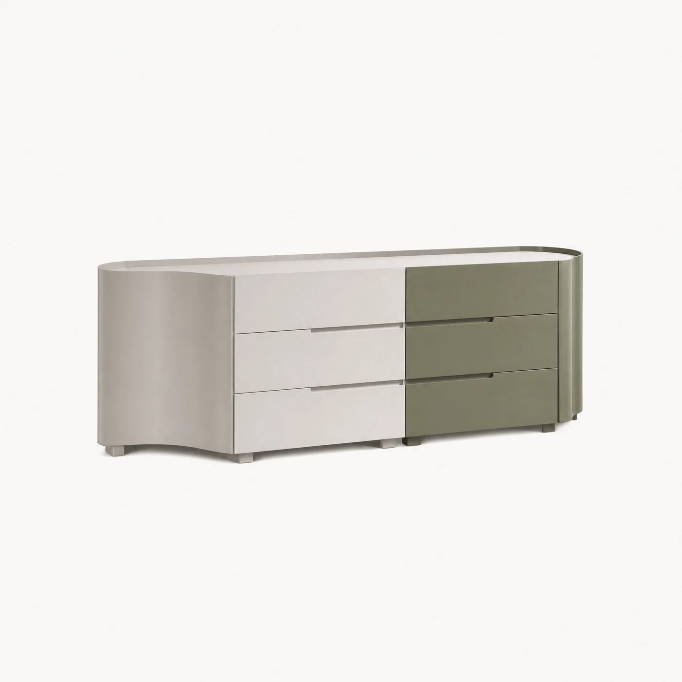 Curved Two-Tone Drawer Sideboard