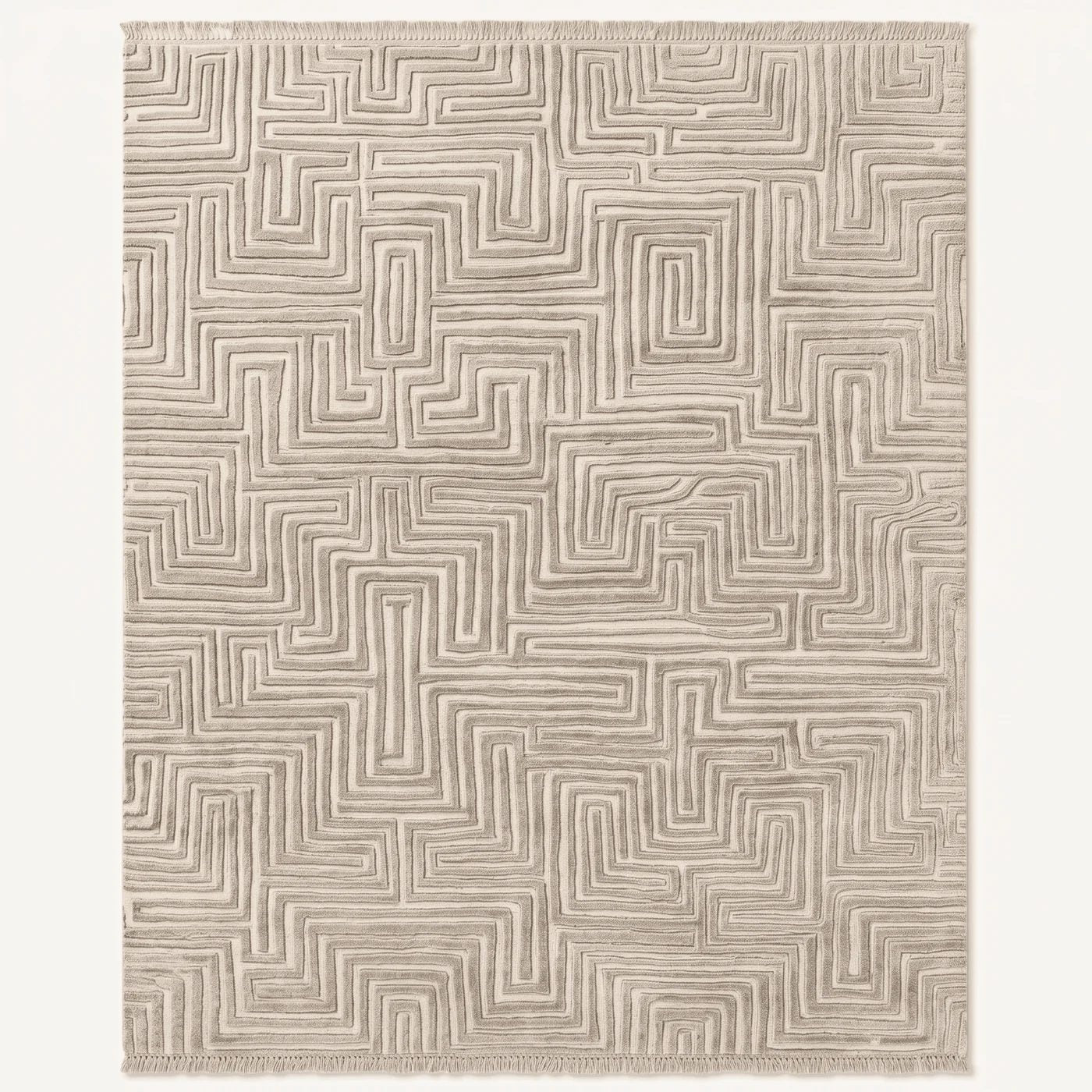 Maze Pattern Textured Area Rug