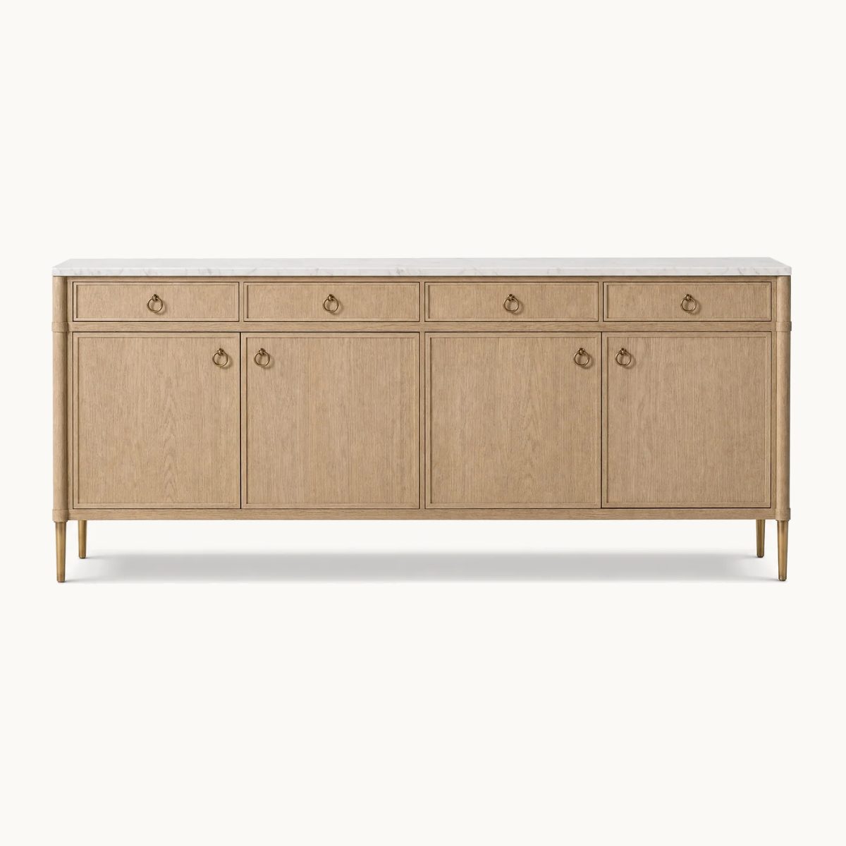 Marlowe Oak Marble Top Sideboard