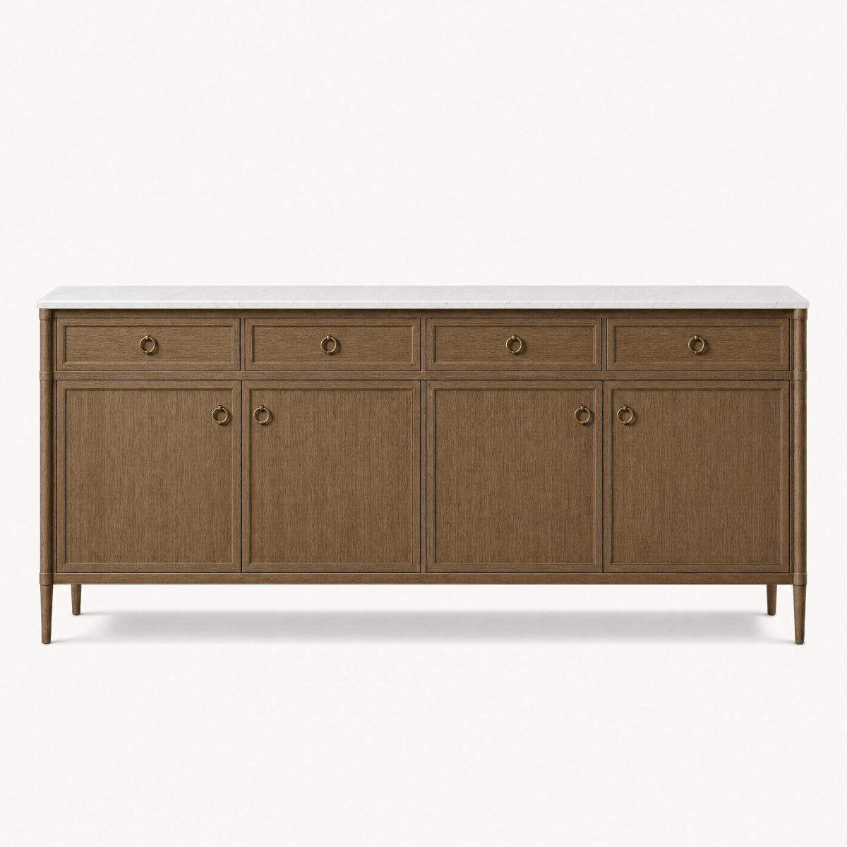 Hadley Oak Marble Top Cabinet